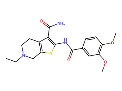 2-(3,4-Dimethoxybenzamido)-6-ethyl-4,5,6,7-tetrahydrothieno[2,3-c]pyridine-3-carboxamide structure
