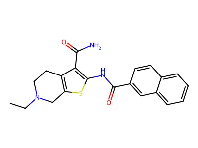 2-(2-Naphthamido)-6-ethyl-4,5,6,7-tetrahydrothieno[2,3-c]pyridine-3-carboxamide structure