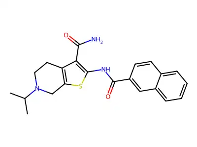 2-(2-Naphthamido)-6-isopropyl-4,5,6,7-tetrahydrothieno[2,3-c]pyridine-3-carboxamide structure