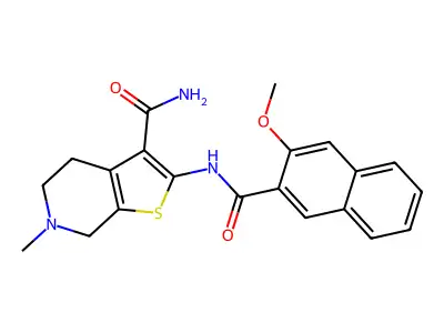 2-(3-Methoxy-2-naphthamido)-6-methyl-4,5,6,7-tetrahydrothieno[2,3-c]pyridine-3-carboxamide structure