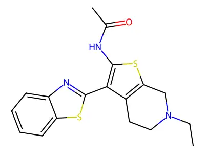 N-(9-benzothiazol-2-yl-4-ethyl-7-thia-4-azabicyclo[4.3.0]nona-8,10-dien-8-yl)acetamide structure