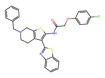 N-(3-(Benzo[d]thiazol-2-yl)-6-benzyl-4,5,6,7-tetrahydrothieno[2,3-c]pyridin-2-yl)-2-(4-chlorophenoxy)acetamide structure