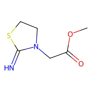 Methyl 2-(2-imino-1,3-thiazolidin-3-yl)acetate structure