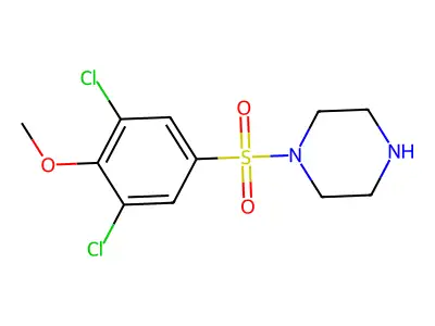 Piperazine, 1-[(3,5-dichloro-4-methoxyphenyl)sulfonyl]- structure