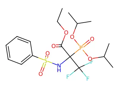 ethyl 2-(diisopropoxyphosphoryl)-3,3,3-trifluoro-2-[(phenylsulphonyl)amino]propanoate structure