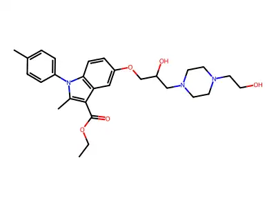 ethyl 5-{2-hydroxy-3-[4-(2-hydroxyethyl)piperazin-1-yl]propoxy}-2-methyl-1-(4-methylphenyl)-1H-indole-3-carboxylate structure
