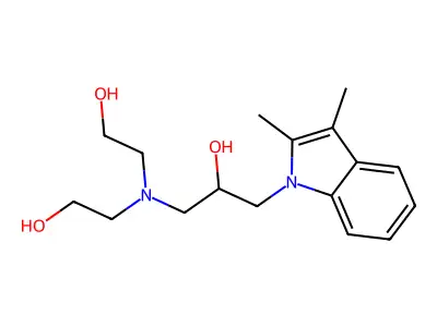 3-[Bis(2-hydroxyethyl)amino]-1-(2,3-dimethylindolyl)propan-2-ol structure