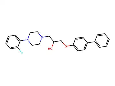 1-[4-(2-Fluorophenyl)piperazin-1-yl]-3-(4-phenylphenoxy)propan-2-ol structure