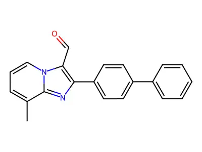 2-Biphenyl-4-yl-8-methylimidazo[1,2-a]pyridine-3-carbaldehyde structure