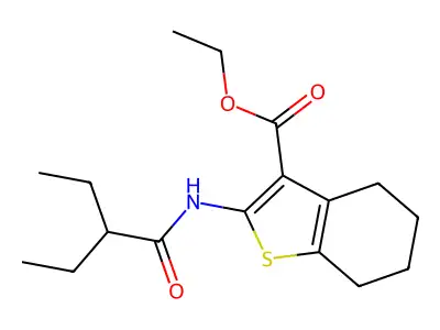 ETHYL 2-(2-ETHYLBUTANAMIDO)-4,5,6,7-TETRAHYDRO-1-BENZOTHIOPHENE-3-CARBOXYLATE structure