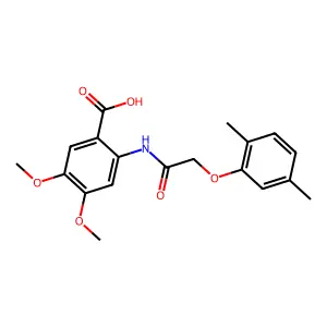 2-{[(2,5-Dimethylphenoxy)acetyl]amino}-4,5-dimethoxybenzoic acid structure