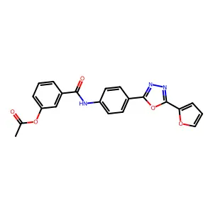 3-((4-(5-(Furan-2-yl)-1,3,4-oxadiazol-2-yl)phenyl)carbamoyl)phenyl acetate structure