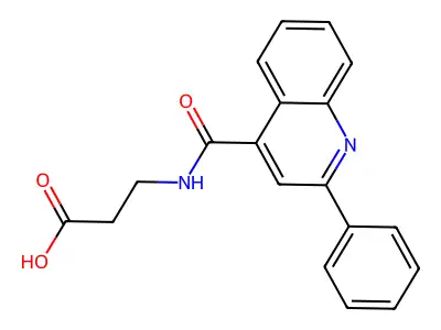 3-[(2-Phenyl-4-quinolyl)carbonylamino]propanoic acid structure