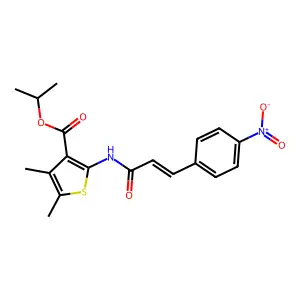 isopropyl 2-[(3-{4-nitrophenyl}acryloyl)amino]-4,5-dimethyl-3-thiophenecarboxylate structure