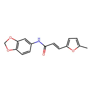 N-(1,3-benzodioxol-5-yl)-3-(5-methyl-2-furyl)acrylamide structure