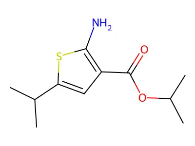 Isopropyl 2-amino-5-isopropylthiophene-3-carboxylate structure