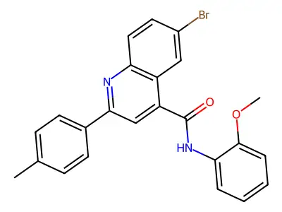 6-bromo-N-(2-methoxyphenyl)-2-(4-methylphenyl)quinoline-4-carboxamide structure