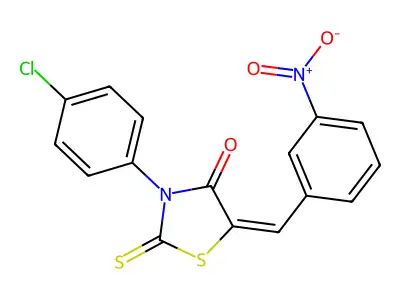 3-(4-chlorophenyl)-5-[(3-nitrophenyl)methylene]-2-thioxo-1,3-thiazolan-4-one structure