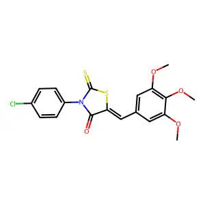(Z)-3-(4-chlorophenyl)-2-thioxo-5-(3,4,5-trimethoxybenzylidene)thiazolidin-4-one structure