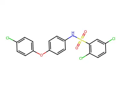 2,5-dichloro-N-[4-(4-chlorophenoxy)phenyl]benzenesulfonamide structure