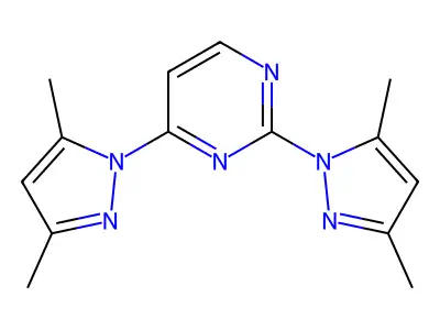 2,4-Bis(3,5-dimethylpyrazol-1-yl)pyrimidine structure