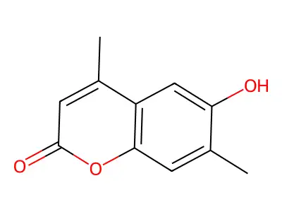 6-Hydroxy-4,7-dimethylchromen-2-one structure