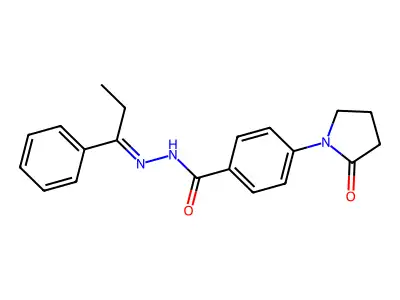 4-(2-Oxo-pyrrolidin-1-yl)-benzoic acid (1-phenyl-propylidene)-hydrazide structure