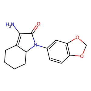3-amino-1-(1,3-benzodioxol-5-yl)-1,4,5,6,7,7a-hexahydro-2H-indol-2-one structure