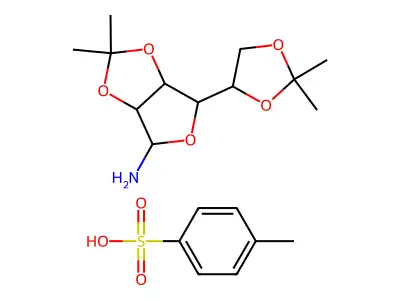 4-(2,2-dimethyl-1,3-dioxolan-4-yl)-7,7-dimethyl-3,6,8-trioxabicyclo[3.3.0]octan-2-amine; 4-methylbenzenesulfonic acid structure