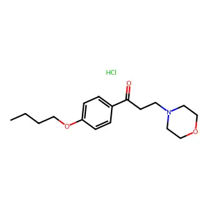 Propiophenone, 4'-butoxy-3-morpholino-, hydrochloride structure
