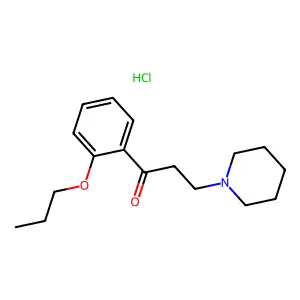 Propiophenone, 3-piperidino-2'-propoxy-, hydrochloride structure