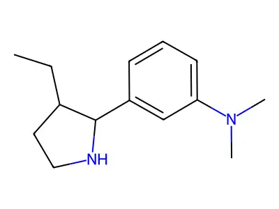3-(3-ethylpyrrolidin-2-yl)-N,N-dimethylaniline structure