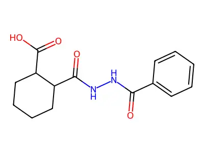 1,2-Cyclohexanedicarboxylic acid, mono(2-benzoylhydrazide) structure