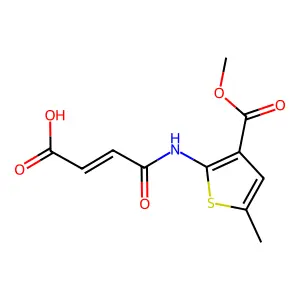 (2E)-4-{[3-(methoxycarbonyl)-5-methylthiophen-2-yl]amino}-4-oxobut-2-enoic acid structure