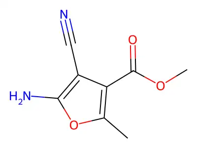 Methyl 5-amino-4-cyano-2-methylfuran-3-carboxylate structure