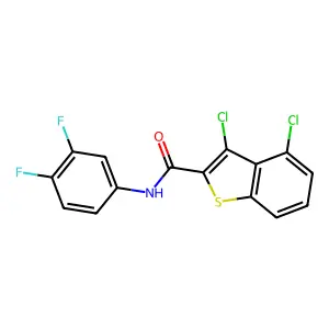 3,4-dichloro-N-(3,4-difluorophenyl)-1-benzothiophene-2-carboxamide structure