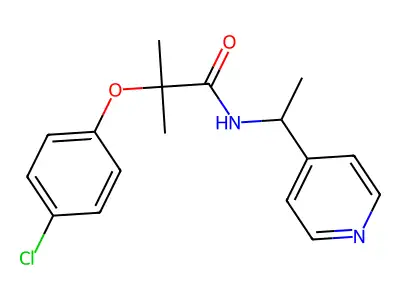 2-(4-chlorophenoxy)-2-methyl-N-(1-pyridin-4-ylethyl)propanamide structure