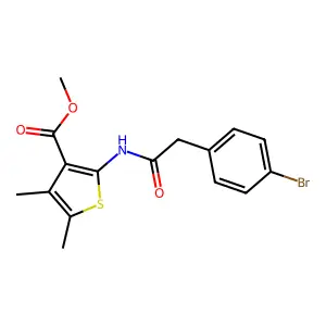 Methyl 2-{[(4-bromophenyl)acetyl]amino}-4,5-dimethyl-3-thiophenecarboxylate structure