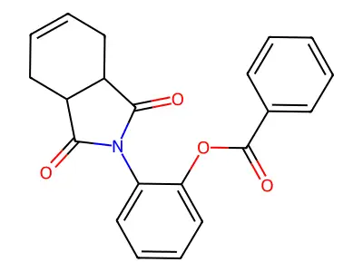2-(1,3-dioxo-1,3,3a,4,7,7a-hexahydro-2H-isoindol-2-yl)phenyl benzoate structure