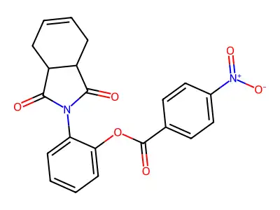 2-(1,3-dioxo-1,3,3a,4,7,7a-hexahydro-2H-isoindol-2-yl)phenyl 4-nitrobenzoate structure