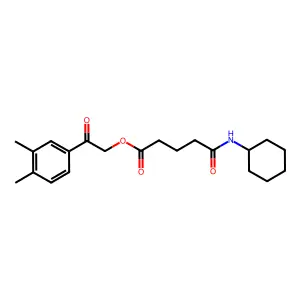 2-(3,4-Dimethylphenyl)-2-oxoethyl 5-(cyclohexylamino)-5-oxopentanoate structure