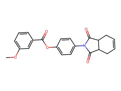 4-(1,3-dioxo-1,3,3a,4,7,7a-hexahydro-2H-isoindol-2-yl)phenyl 3-methoxybenzoate structure