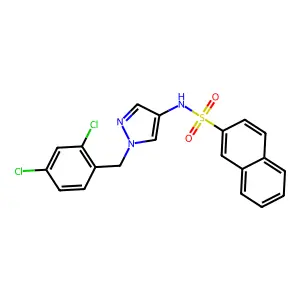 N-[1-[(2,4-dichlorophenyl)methyl]pyrazol-4-yl]naphthalene-2-sulfonamide structure