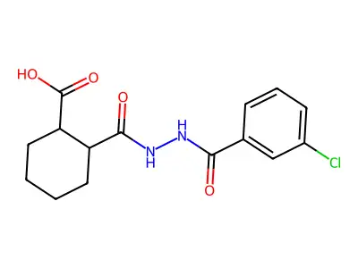 1,2-Cyclohexanedicarboxylic acid, mono[2-(3-chlorobenzoyl)hydrazide] structure