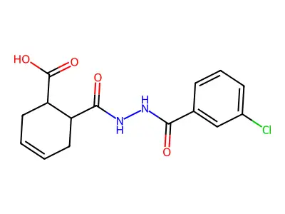 6-[[(3-chlorobenzoyl)amino]carbamoyl]cyclohex-3-ene-1-carboxylic Acid structure