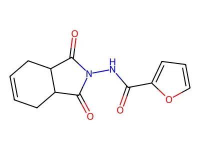 N-(1,3-dioxo-1,3,3a,4,7,7a-hexahydro-2H-isoindol-2-yl)furan-2-carboxamide structure