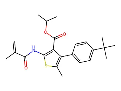 propan-2-yl 4-(4-tert-butylphenyl)-5-methyl-2-[(2-methylacryloyl)amino]thiophene-3-carboxylate structure