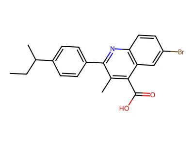 6-Bromo-2-(4-butan-2-ylphenyl)-3-methylquinoline-4-carboxylic acid structure