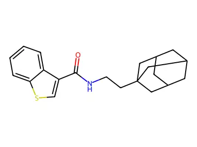 N-[2-(1-adamantyl)ethyl]-1-benzothiophene-3-carboxamide structure