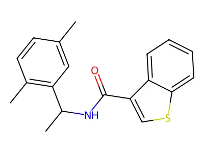 N-[1-(2,5-dimethylphenyl)ethyl]-1-benzothiophene-3-carboxamide structure